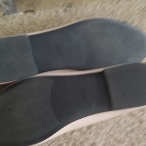 H&M Womens Cap Toe Ballet Flats Cream Black Bow Detail Shoes Size 8